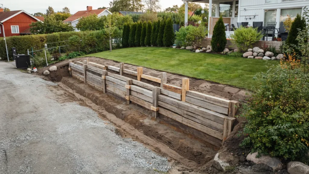 f rst rkning och reparation av slipersmur i brottby vallentuna